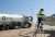 Air bp refueller filling airplane tank 