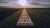 Aerial view of a runway at sunset