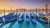 Row of gondolas in Venice at sunrise