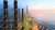 View across the Glen Lyon FPSO in the UK North Sea at dusk