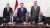 From left to right back row : bp chief executive officer Murray Auchincloss, Prime Minister H.E. Mohammed Shia' Al Sudani, Deputy Prime Minister for Energy Affairs and Minister of Oil H.E. Hayan Abdul Ghani. Front row: Zaid Elyaseri, bp President Iraq, DG NOC Amer Khaleel Ahmed, DG NOC Mr Ahmed Abdul Majid 