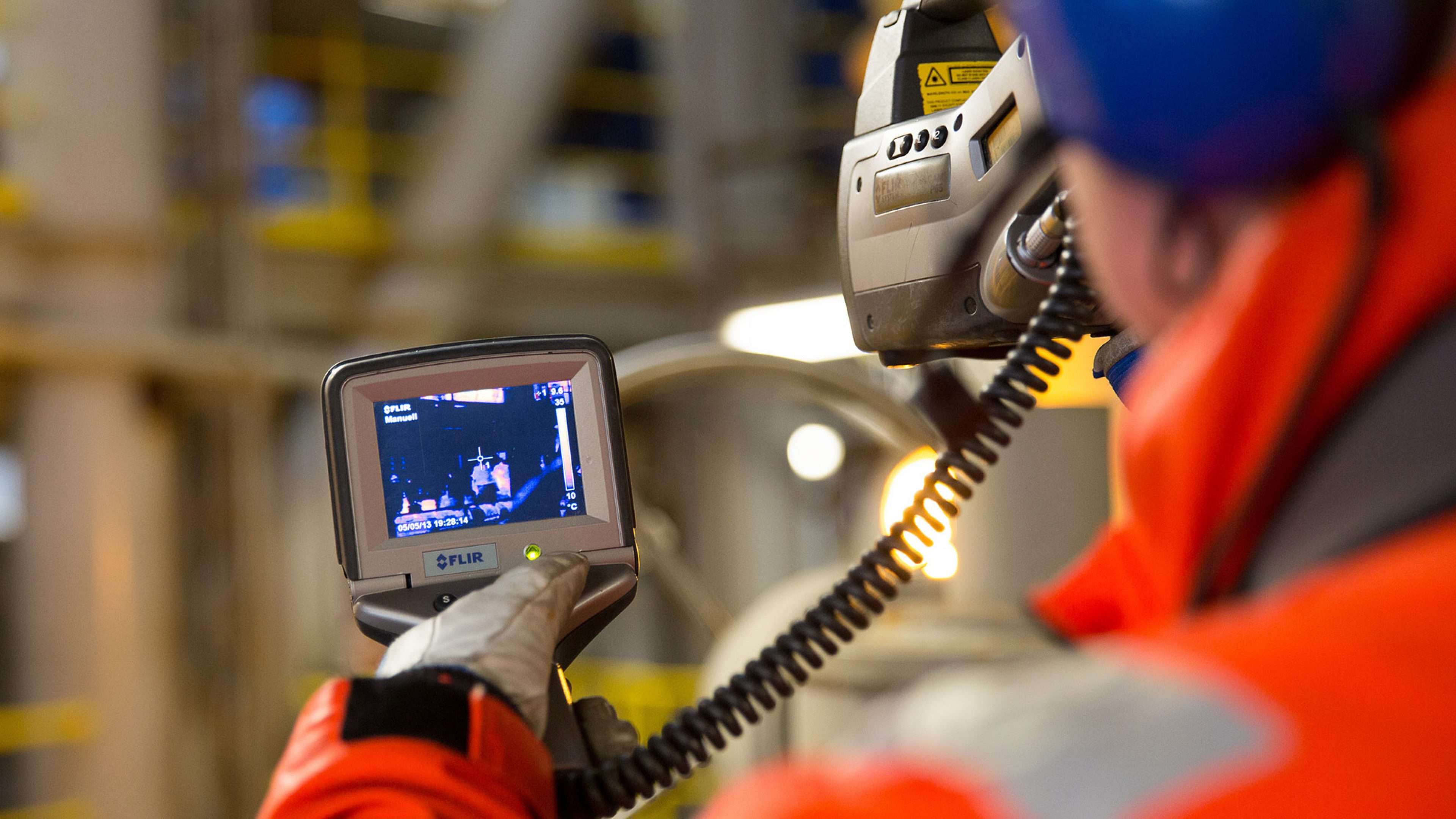 Operator uses infrared camera