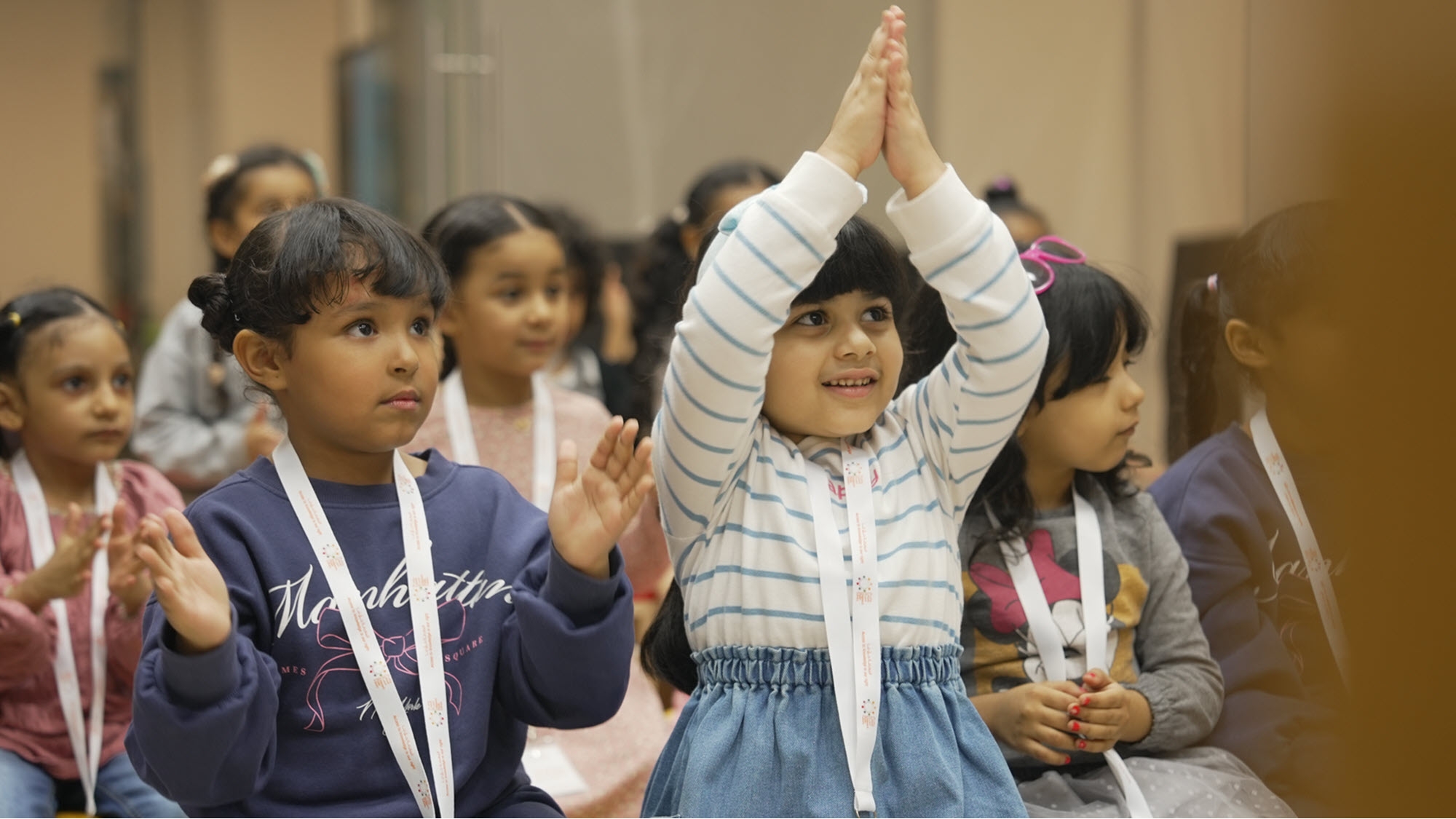 A group of children attending a workshop at their public library