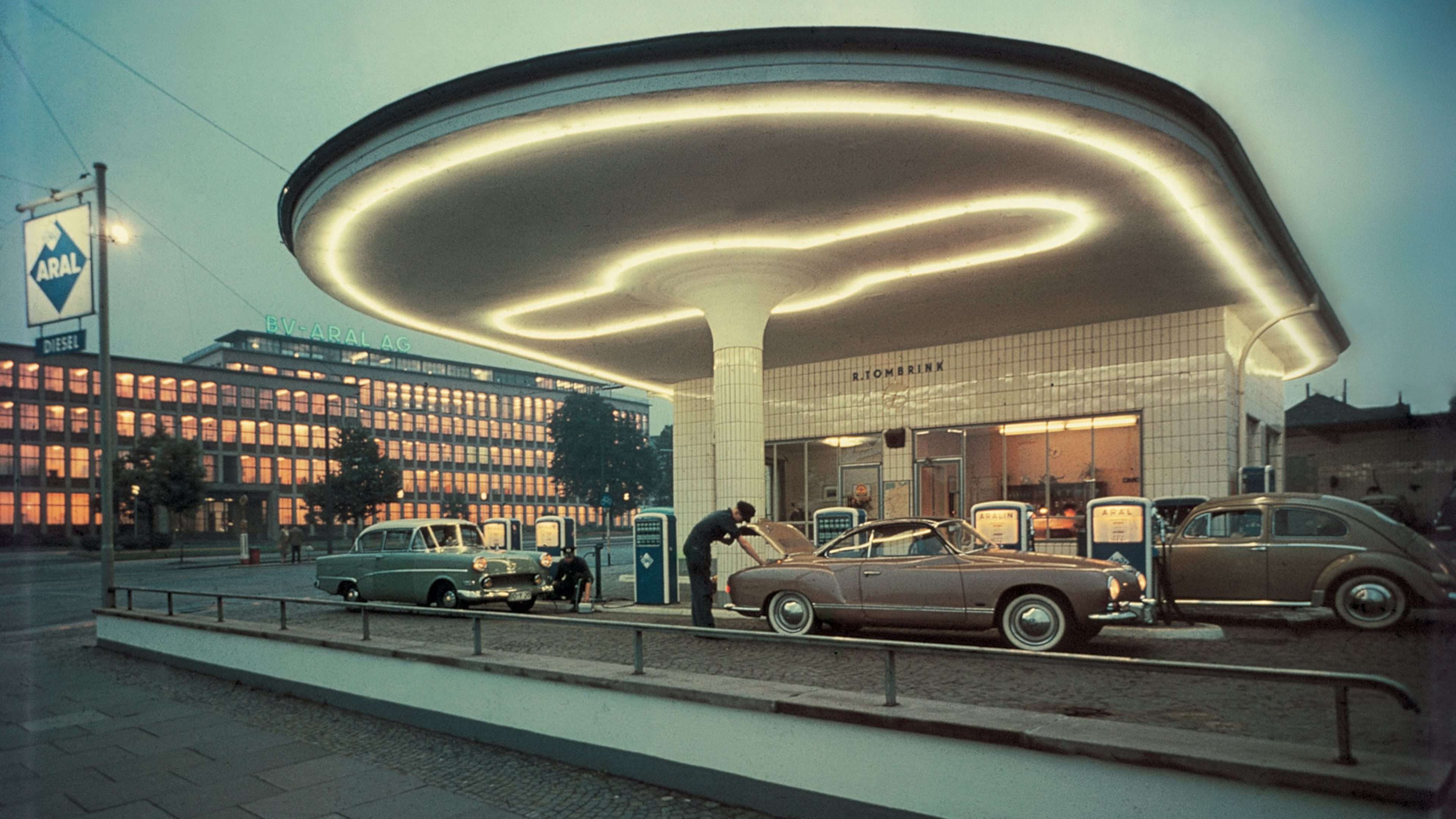 Image result for 1960s gas station