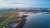 Drone point of view of coastline around Tees estuary, South Gare, Redcar, Teeside, England, Britain,