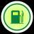 A green icon of a fuel pump surrounded by a green circle