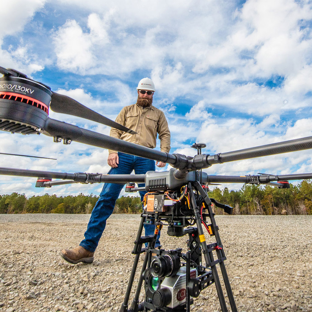 Drone inspection at bpx South Haynesville facility in Texas